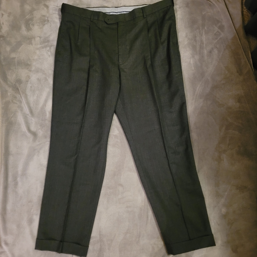 Hart Schaffner Marx Pants Men's 40R X 30 Navy 100% Wool Pre-owned